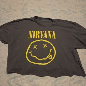 NIRVANA Black Tee with Yellow Logo